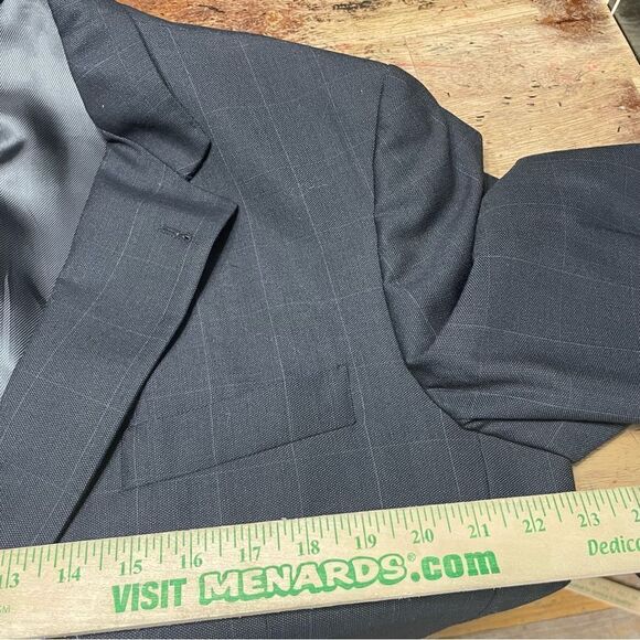 Burberry Windowpane Check Wool Blazer‎ Sports Coat 2 Button Mens 42L - Picture 2 of 9